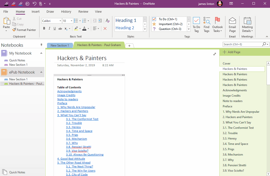 使用 OneNote 批量處理器把 OneNote 的壹個分區轉換成壹個 ePub 電子書