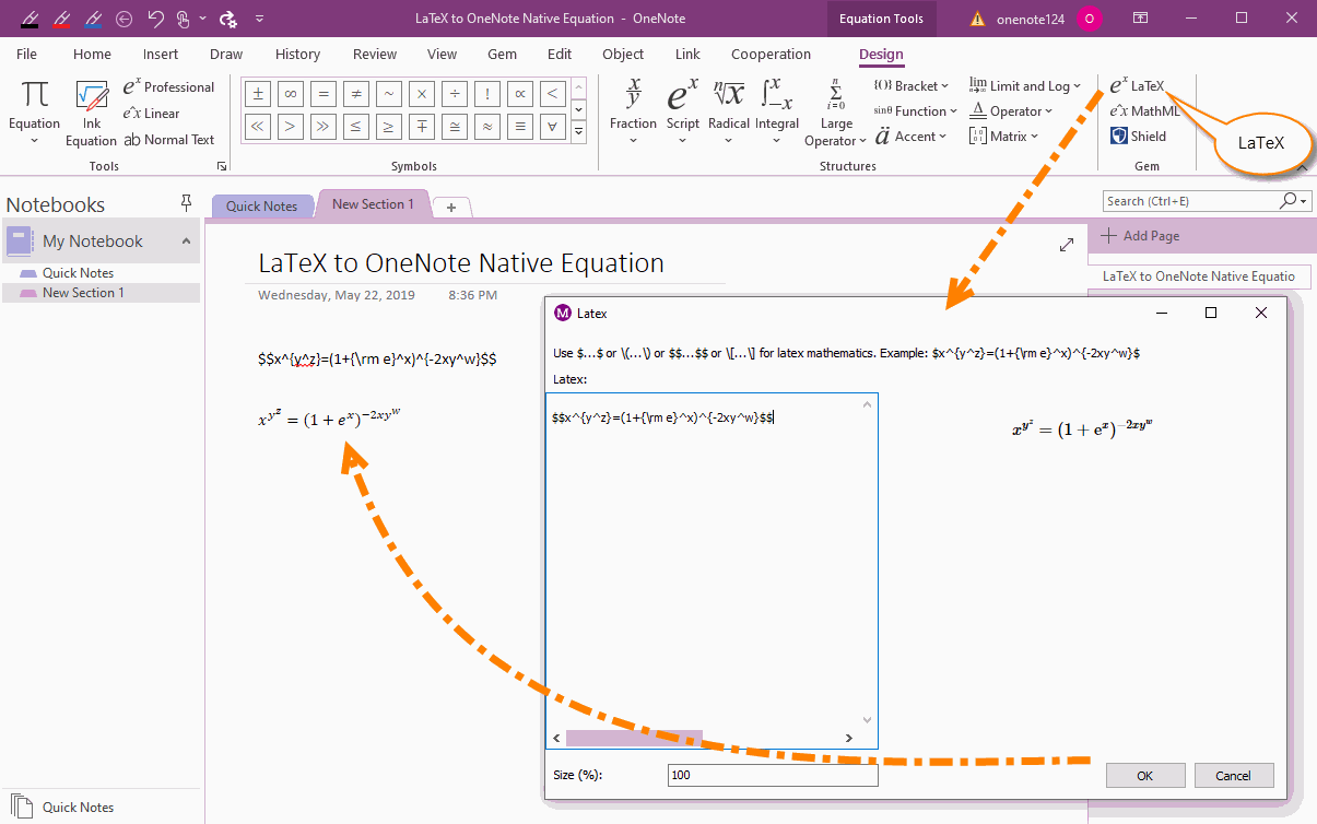 轉換網頁來的 LaTeX 為 OneNote 原生公式