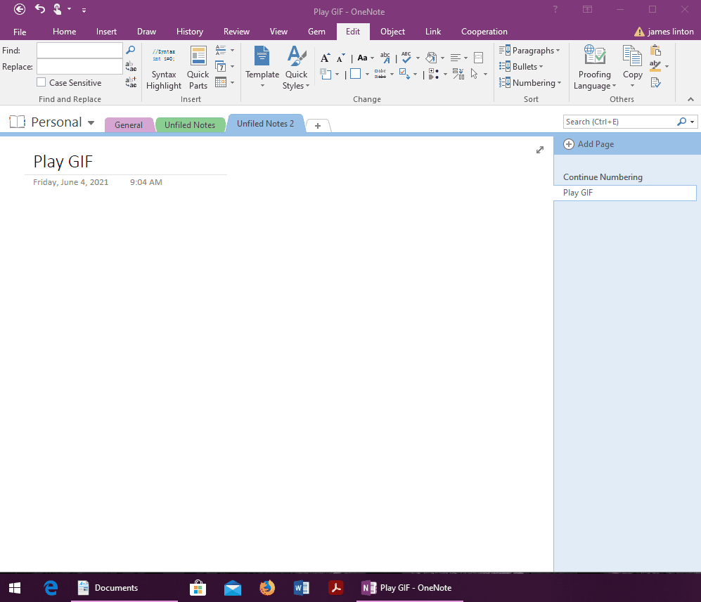 通過珍寶插件打開 OneNote 裏的 GIF 圖片,查看動圖。