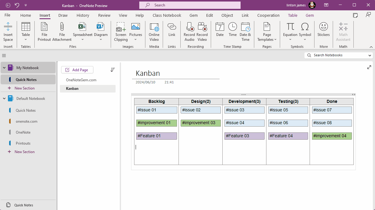 OneNote 看板應用:壹鍵調整所有的子表格寬度適配父表格的列寬