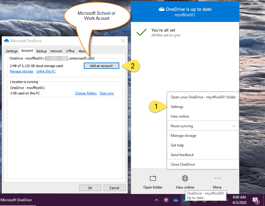 在 OneDrive for Business中登錄微軟學校或工作賬戶
