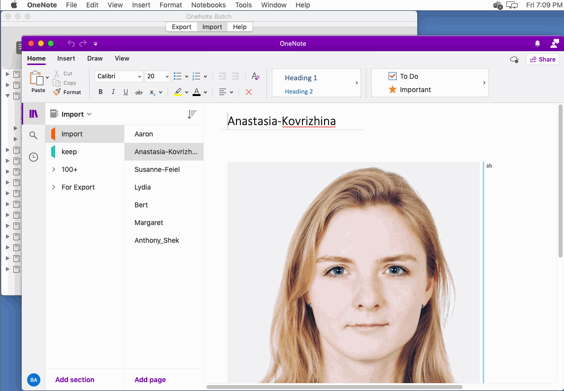 在 Mac OneNote 中查看結果
