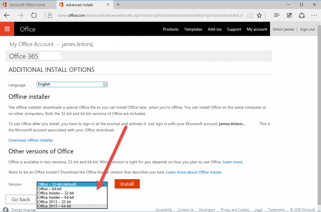 Office 365 版本裏的 Office 2013
