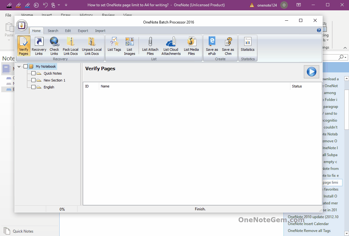 通過批量處理器 OneNote Batch正則表達式,來查找 OneNote 裏的段落。
