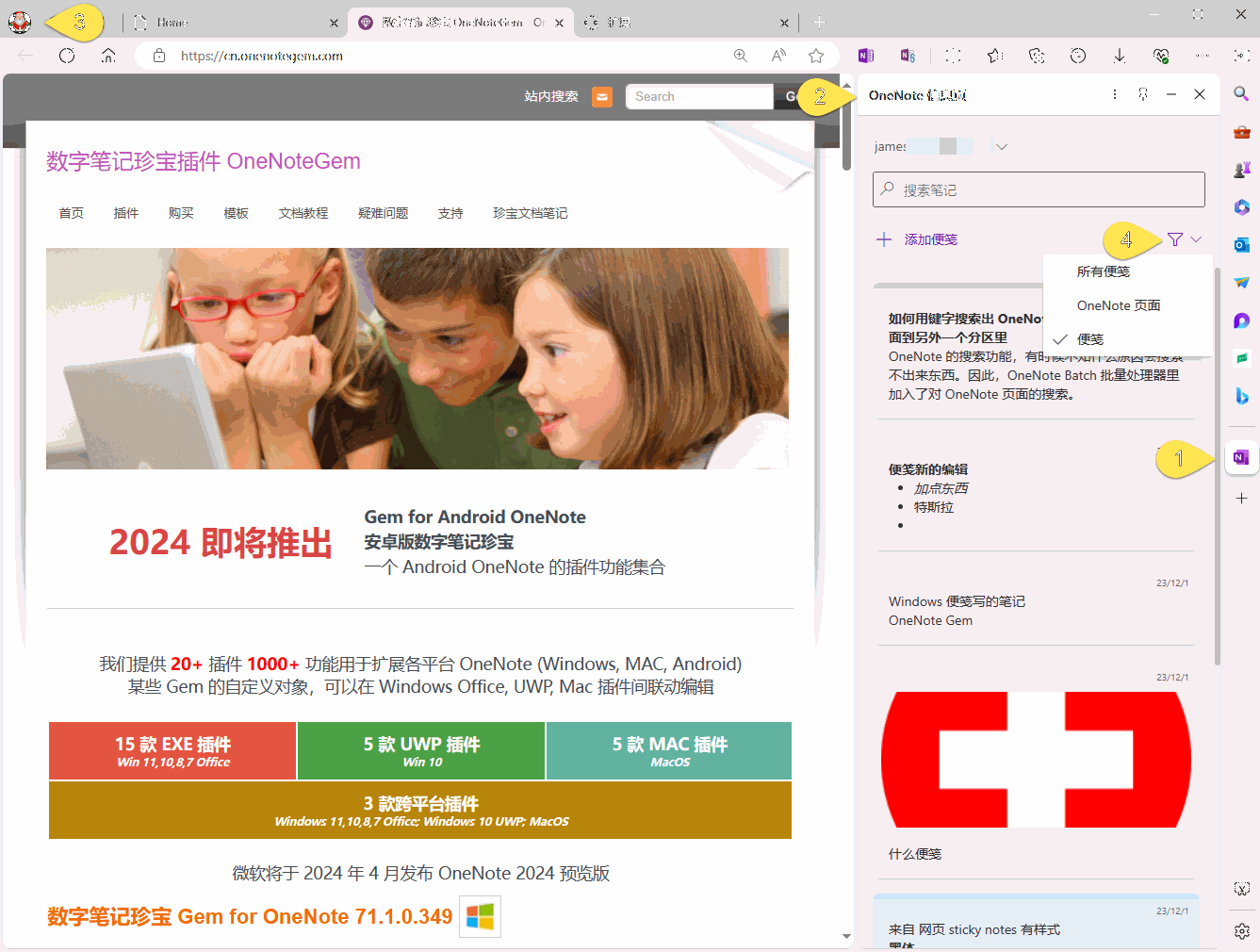 OneNote 信息頁(也叫 OneNote 源)