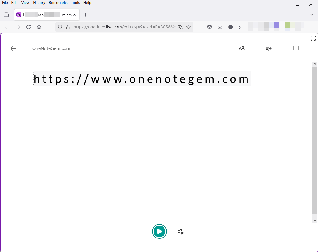 Web OneNote 的 沈浸式閱讀器 功能仍然可以正常使用