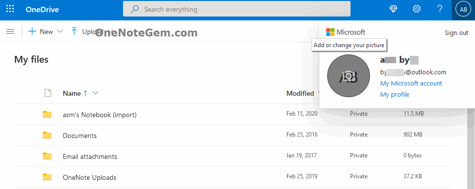 通過登錄 OneDrive.com ,在裏面設置賬戶的頭像。