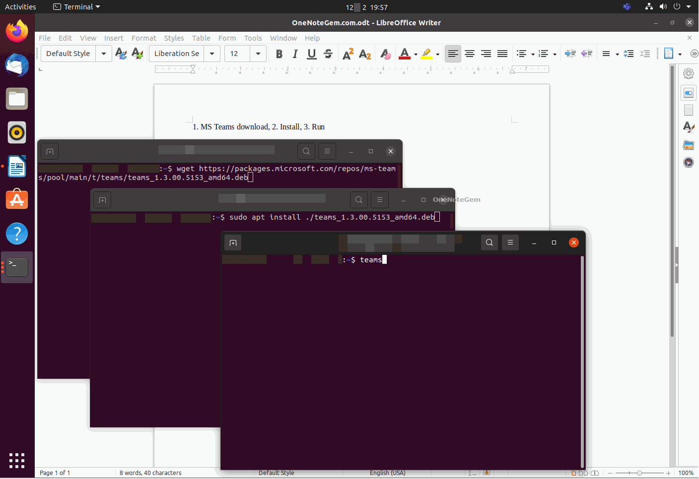 在 Ubuntu Linux 裏安裝 Microsoft Teams