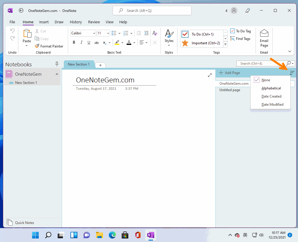 Microsoft 365 裏的 OneNote 2021