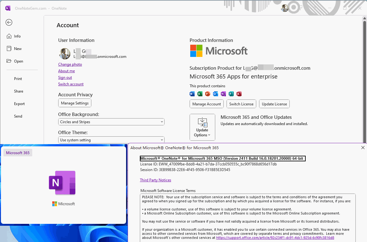 OneNote 365 (OneNote for Microsoft 365) 訂閱版本