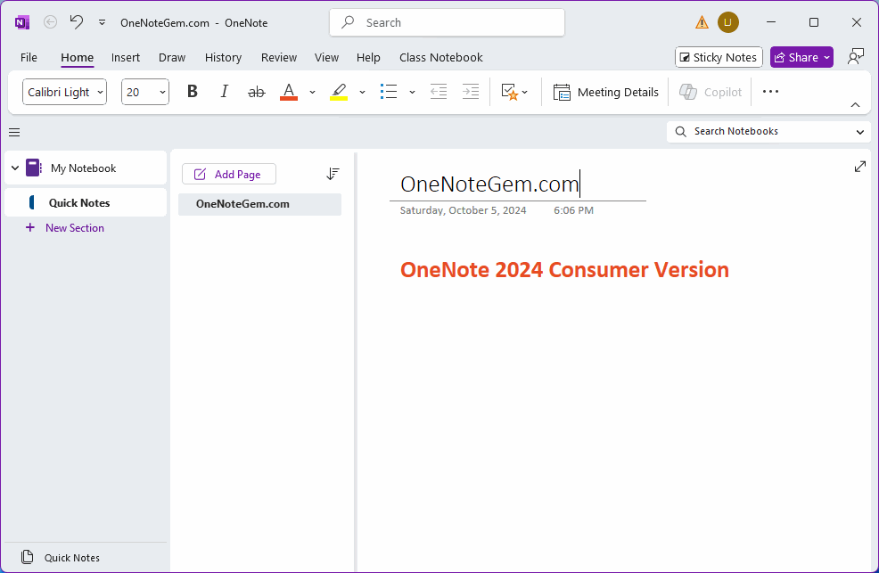 OneNote 2024 消費者版本 Copolit