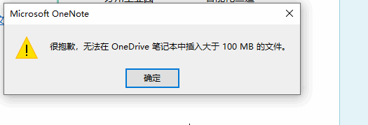 很抱歉,無法在 OneDrive 筆記本中插入大於 100 MB 的文件。